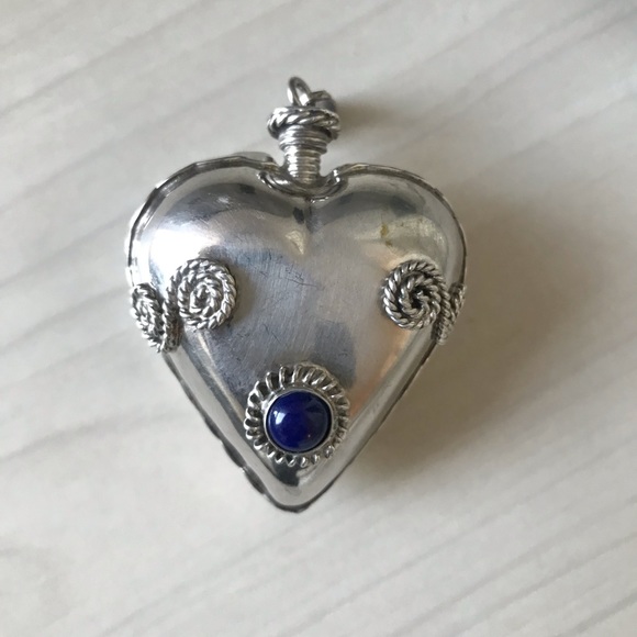Silver Heart Perfume Holder Pendant - Picture 2 of 7